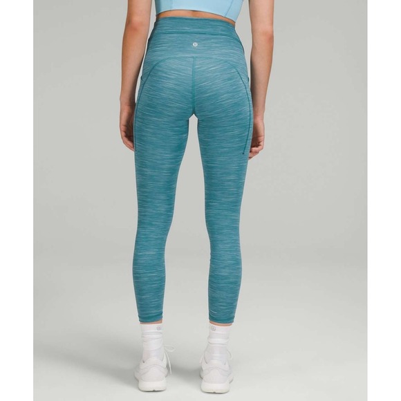 lululemon athletica Pants - Lululemon Power Thru High-Rise Tight 25" Size 6 W5DHCS Heathered Capture Blue